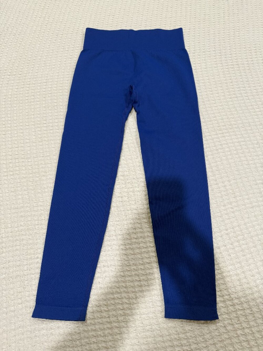 OQQ - Blue Ribbed Thick Leggings - Size L - New without tags